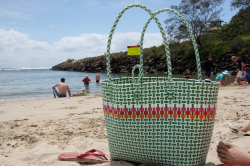 Beach bag made from recycled materials